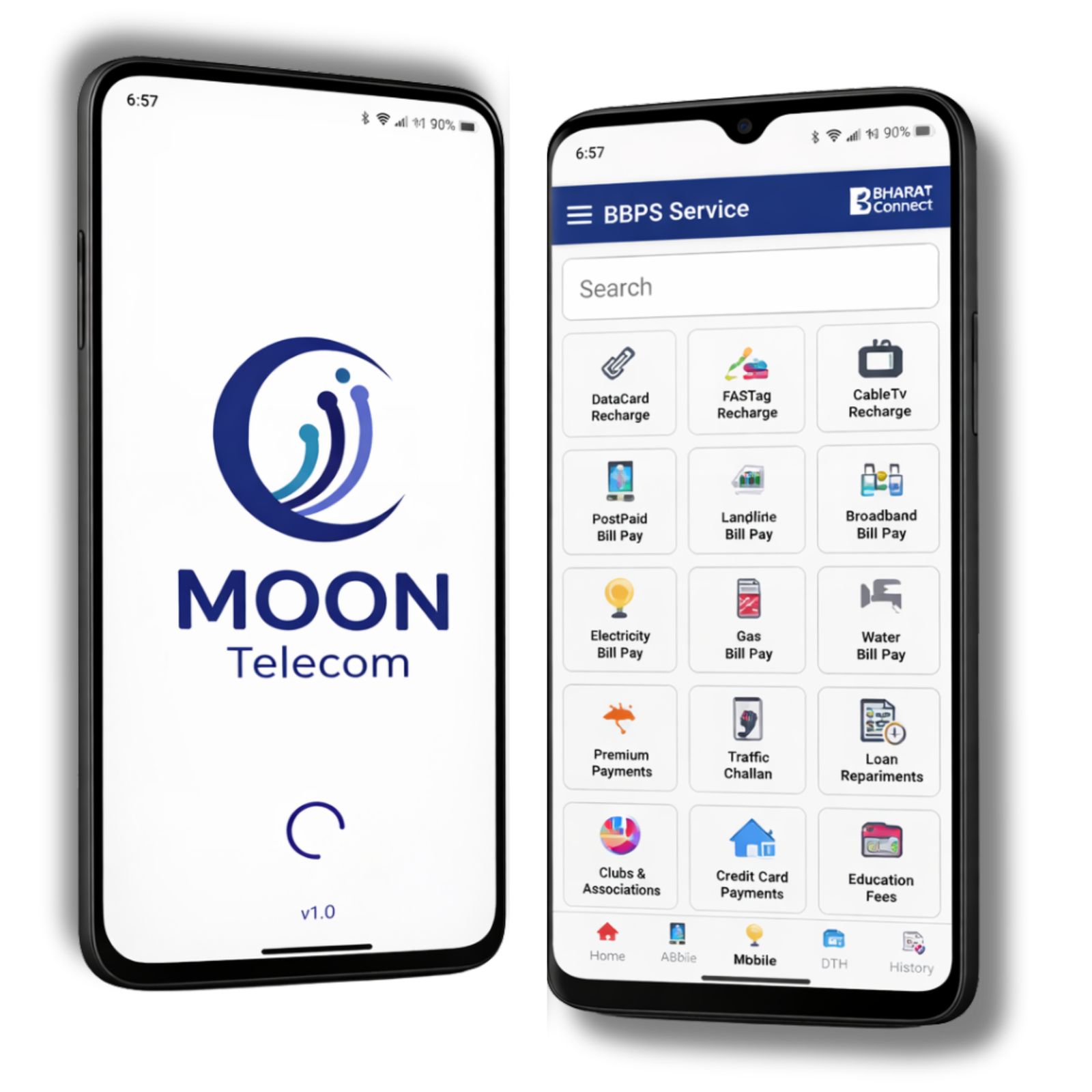 Moon Telecom App Screenshot